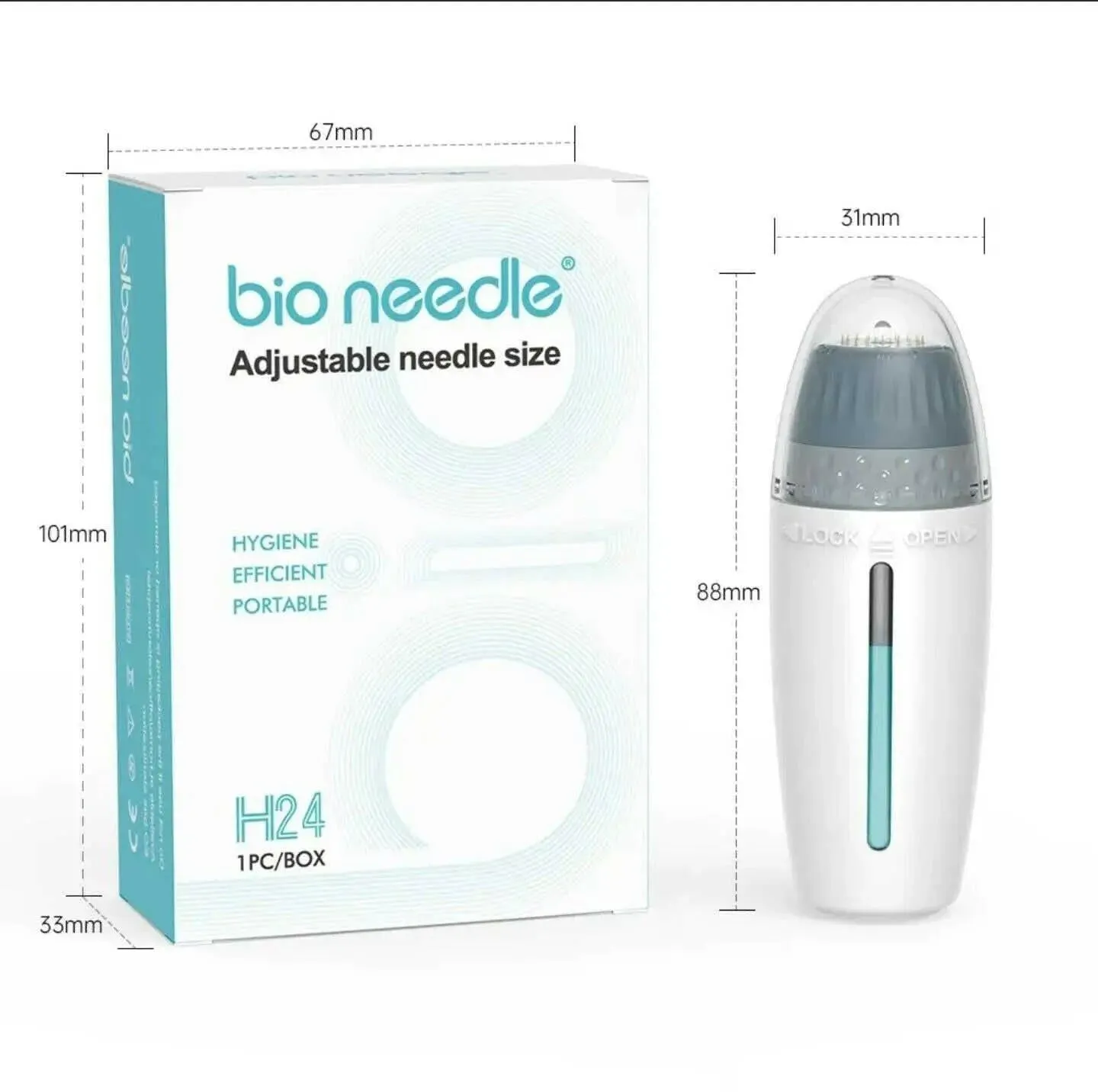 0-1.5mm Adjustable Derma Stamping - Anti-Aging, Acne Scar, Fine Line, Collagen Boost