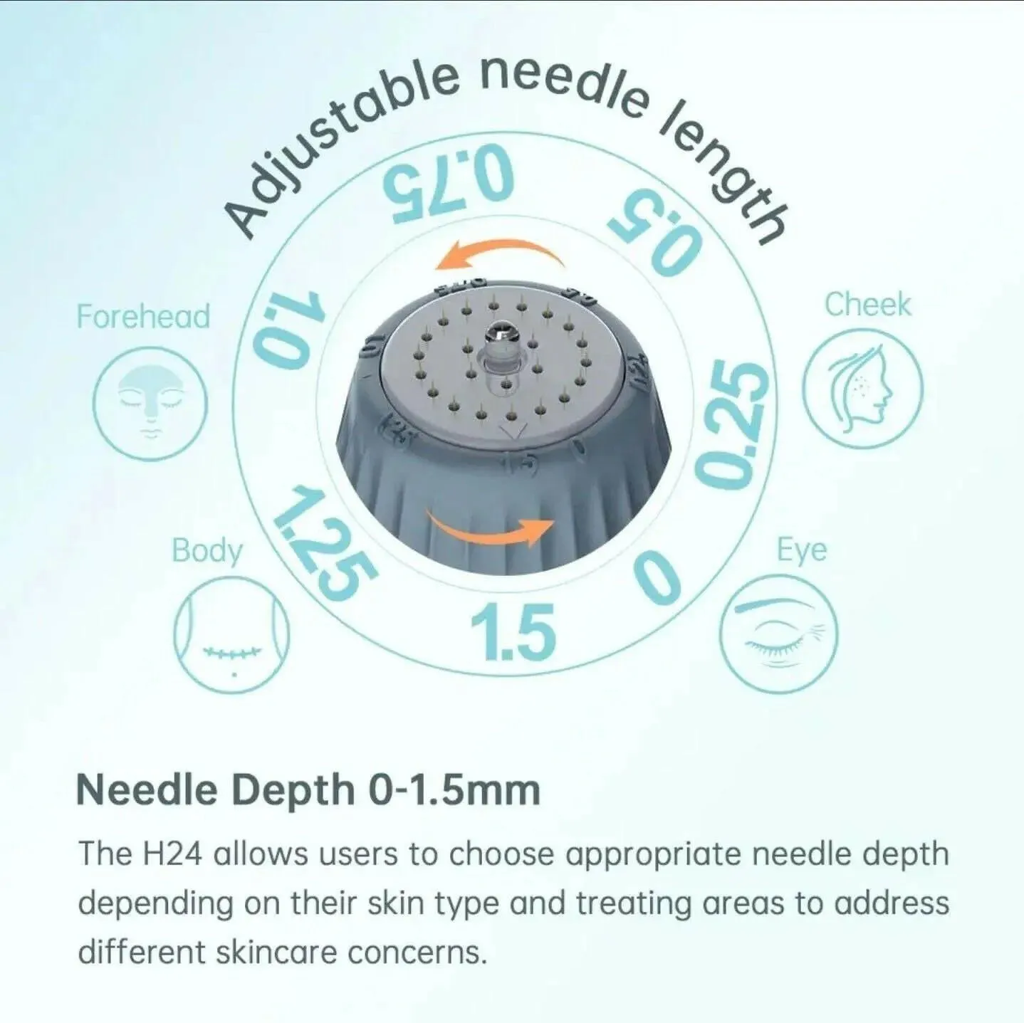 0-1.5mm Adjustable Derma Stamping - Anti-Aging, Acne Scar, Fine Line, Collagen Boost