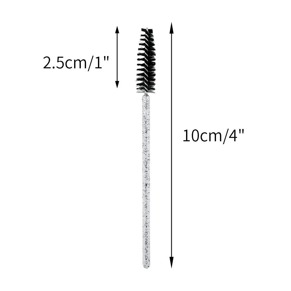 100PCS Crystal Eyelash Mascara Brushes Wands Applicator Makeup Kits (Black) Black