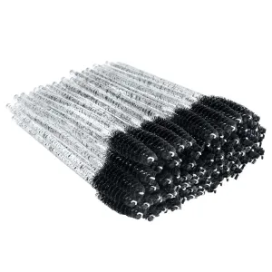 100PCS Crystal Eyelash Mascara Brushes Wands Applicator Makeup Kits (Black) Black