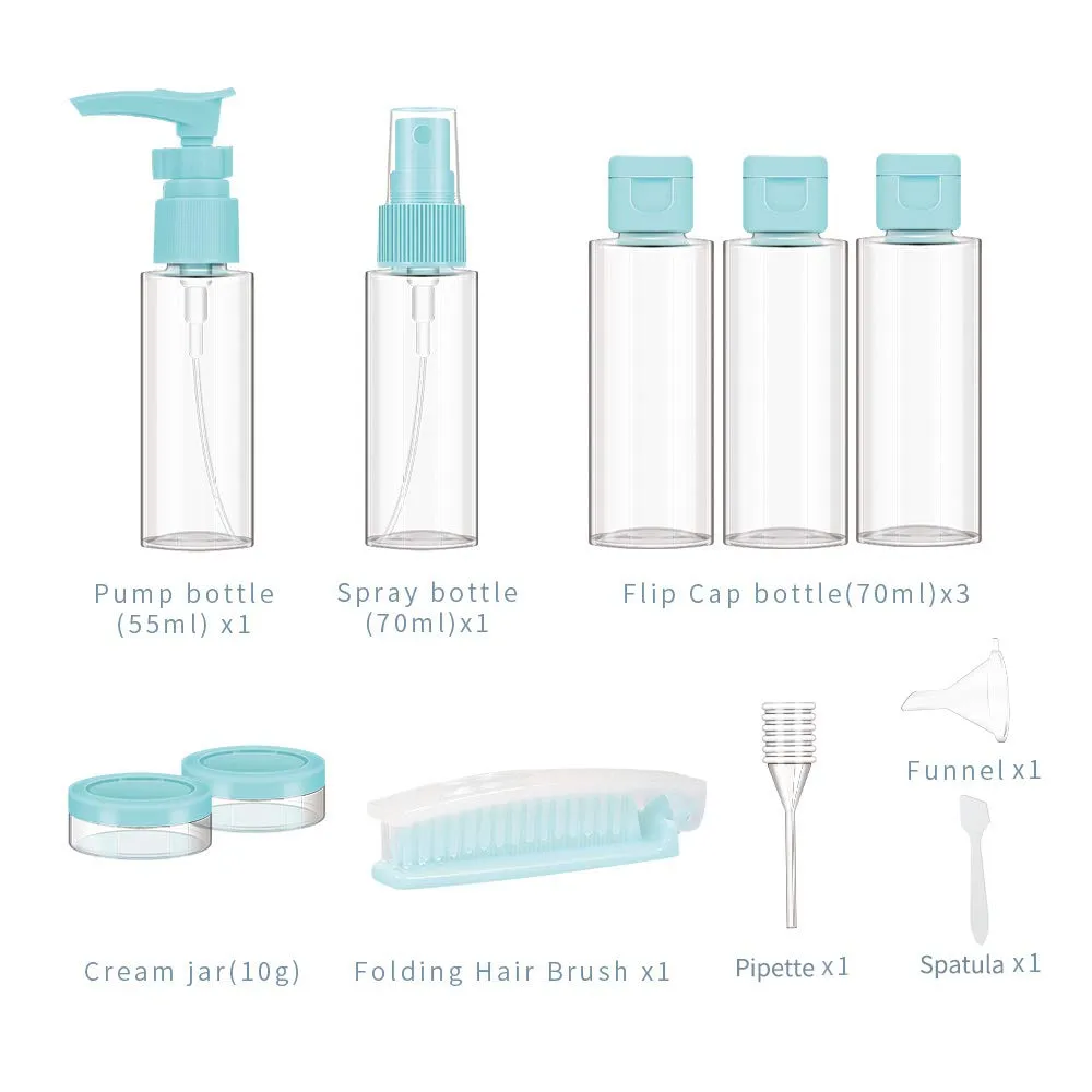 10PCs BPA Free Portable Toiletry Containers Set-Blue(SA2405-173)