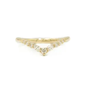 14ky .25ctw Round & Marquise Contour Diamond Band