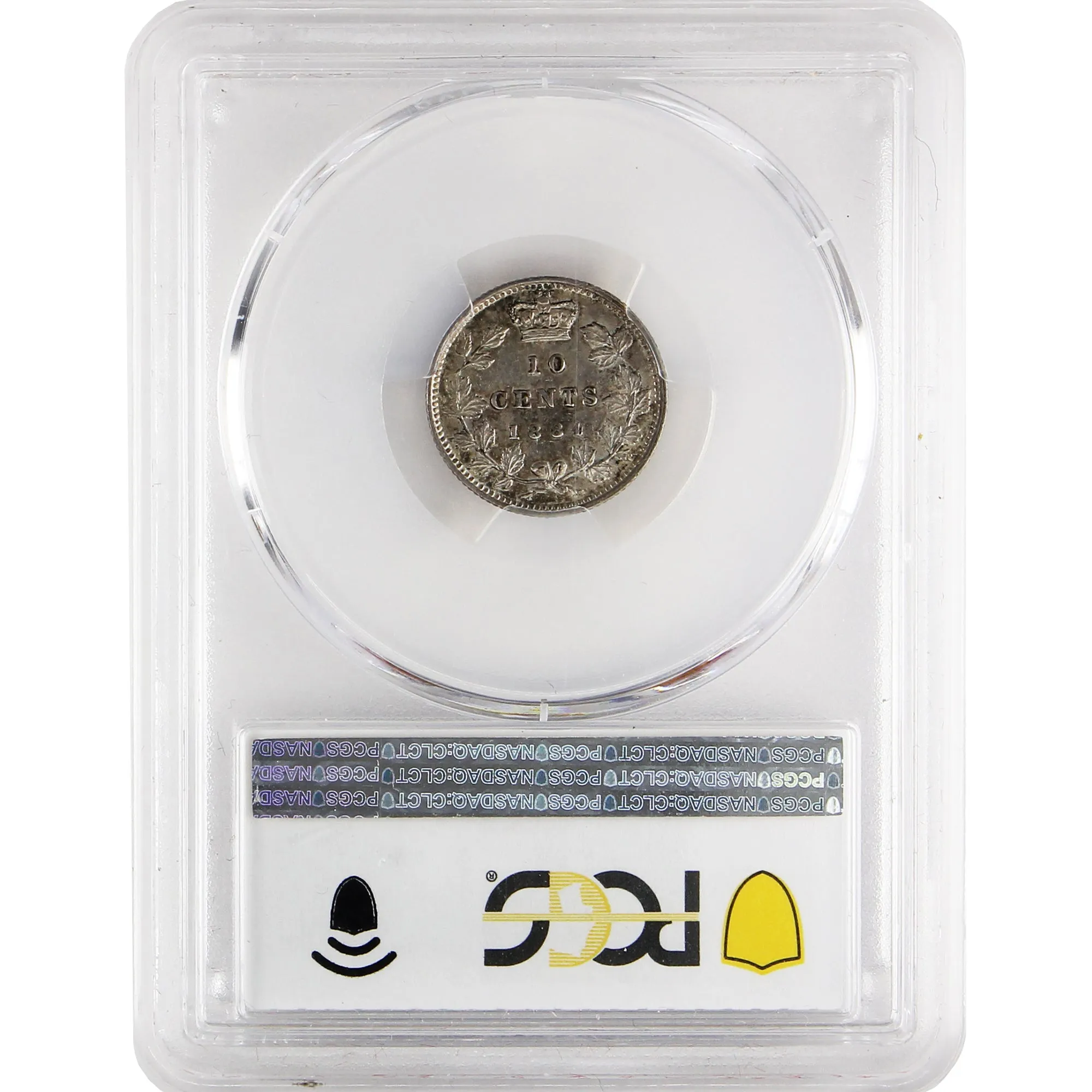 1884 Canada 10-cents PCGS Certified AU-55 RARE