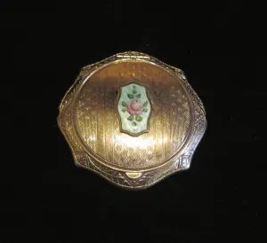 1920's Compact Guilloche Compact Silver Compact Art Deco Compact Powder Compact Mirror Compact Rouge Compact