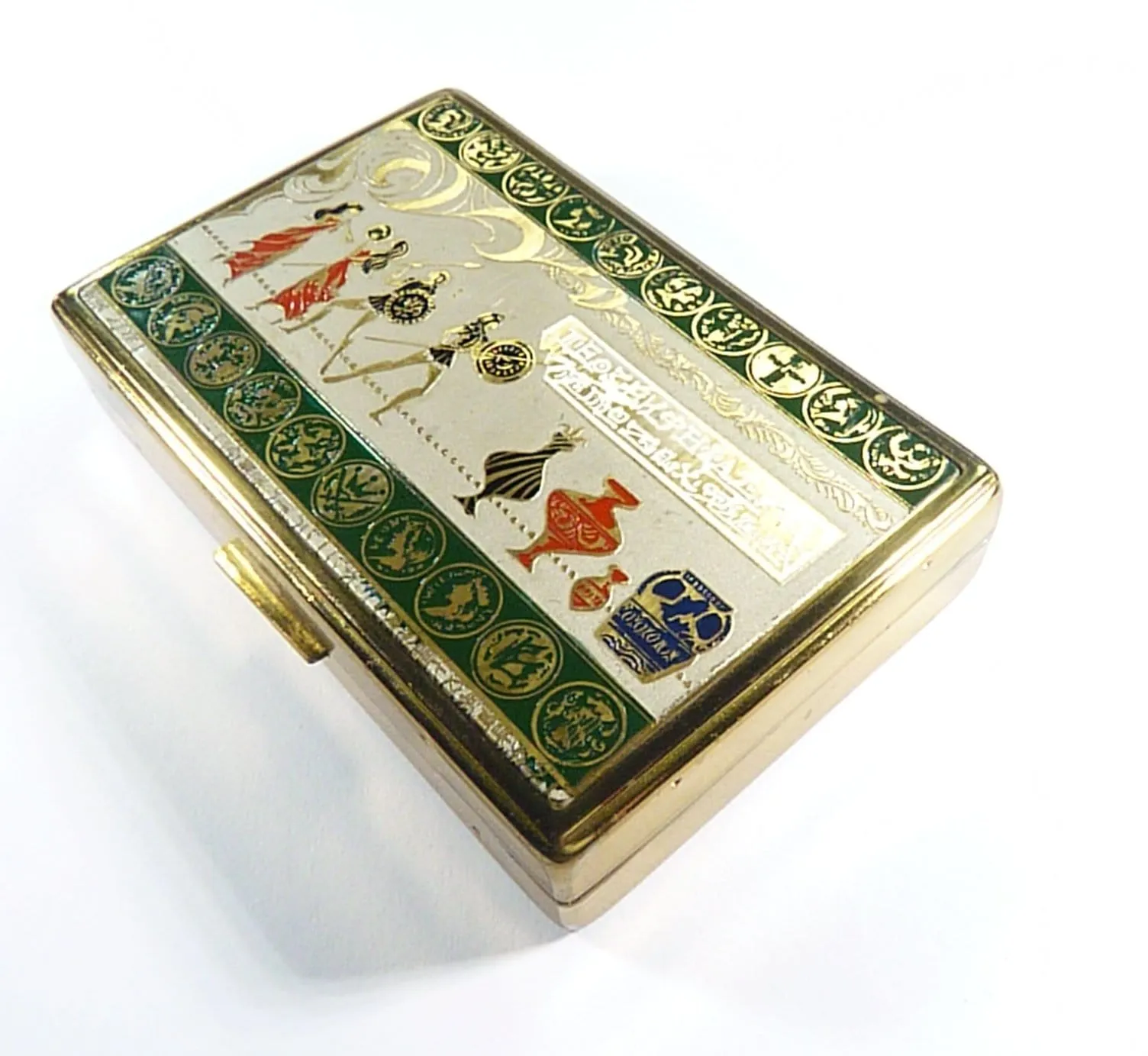 1950s Musical Powder Box Enamelled Scenes From Ancient Greece