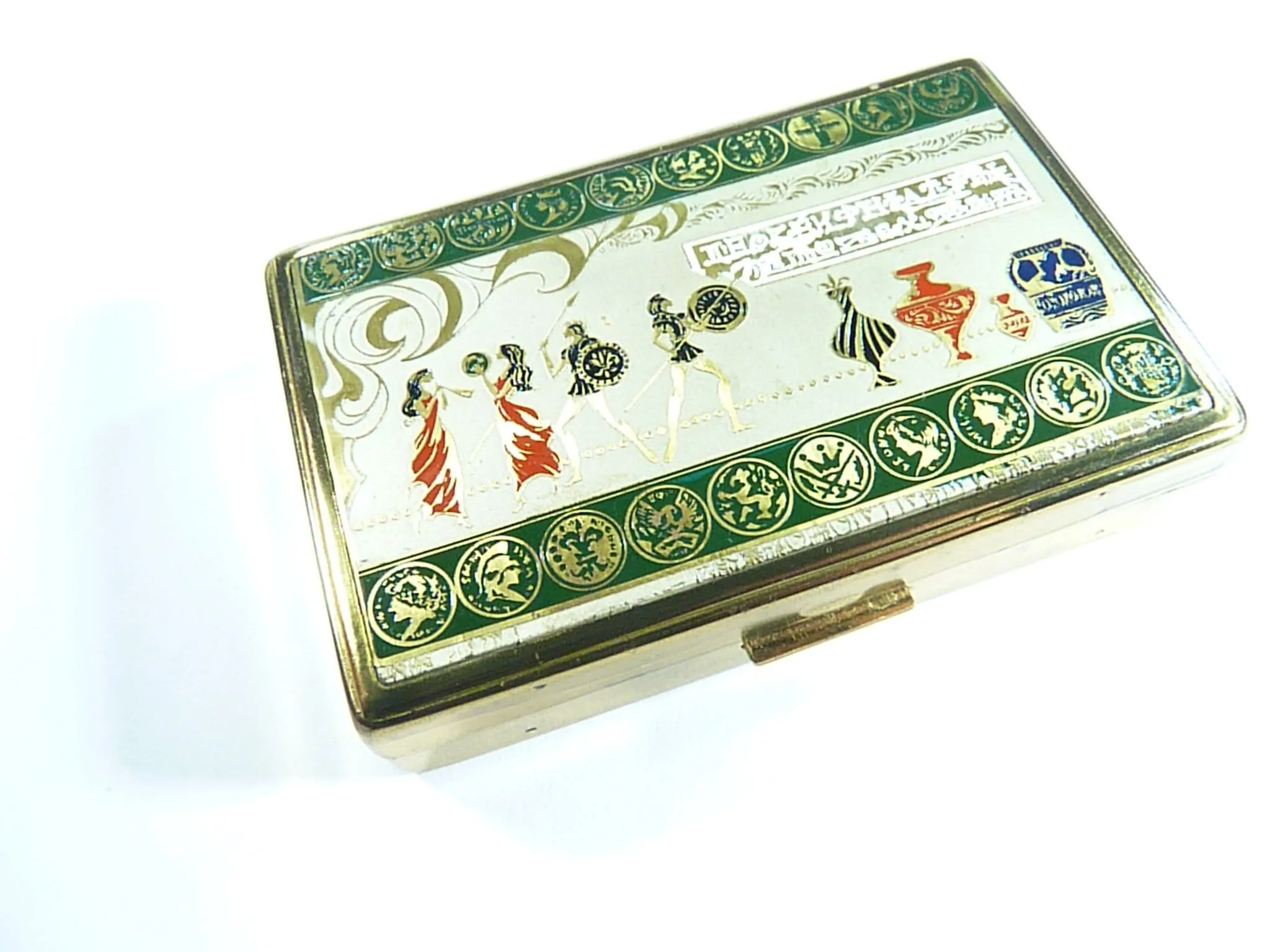 1950s Musical Powder Box Enamelled Scenes From Ancient Greece