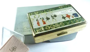 1950s Musical Powder Box Enamelled Scenes From Ancient Greece