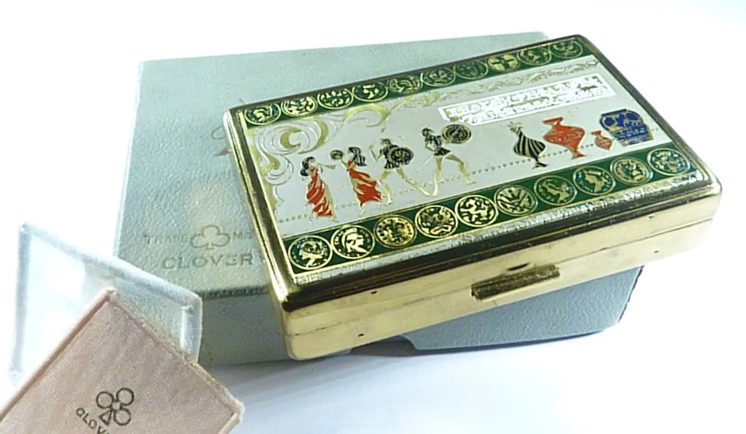 1950s Musical Powder Box Enamelled Scenes From Ancient Greece