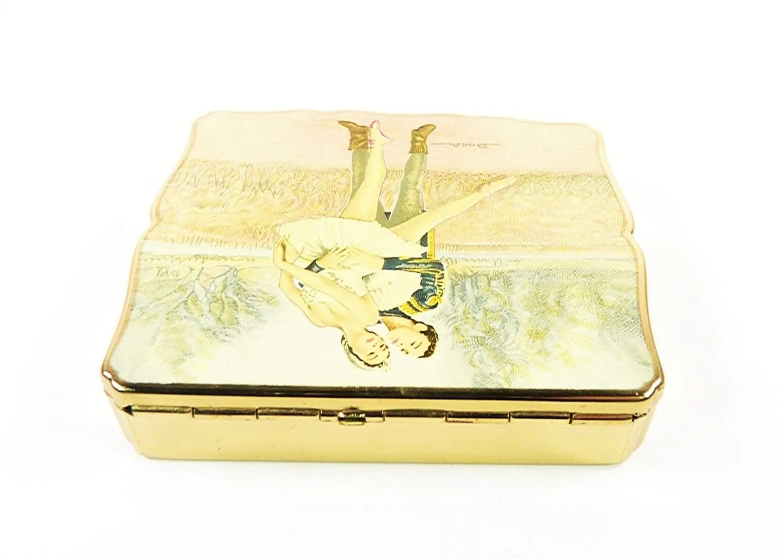 1950s Stratton Ballet Themed Musical Powder Box