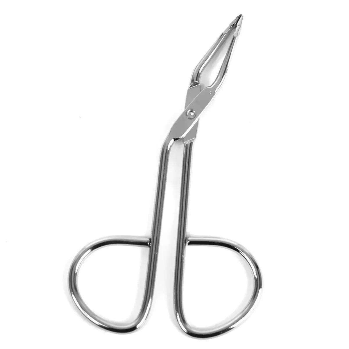 1Pc Eyebrow Tweezers Stainless Steel Tweezers Clip with Scissors Shaped Eyebrow Straignt Tweezers Clip Flat Tip Tweezers for Hair Plucker (Silver)