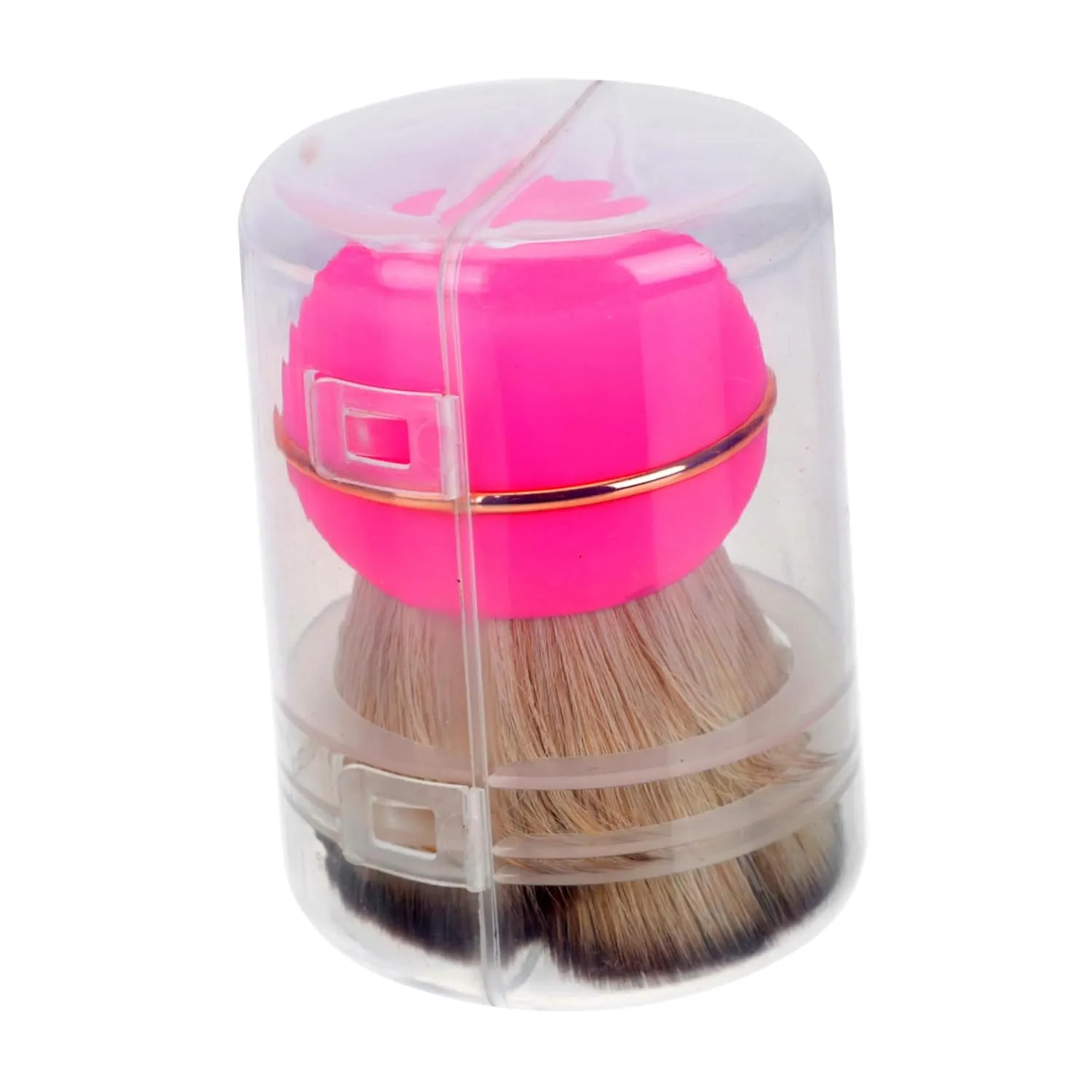 1Pc Portable Blush Powder Brush with Cover Ergonomic Makeup Applicator for Loose Powder Blush and Contouring Fluffy Synthetic Bristles for Easy Application and Travel