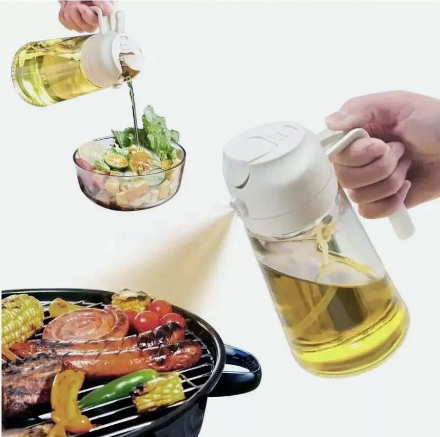 2 in 1 Oil Dispenser And Oil Spray  Bottles- 16Oz