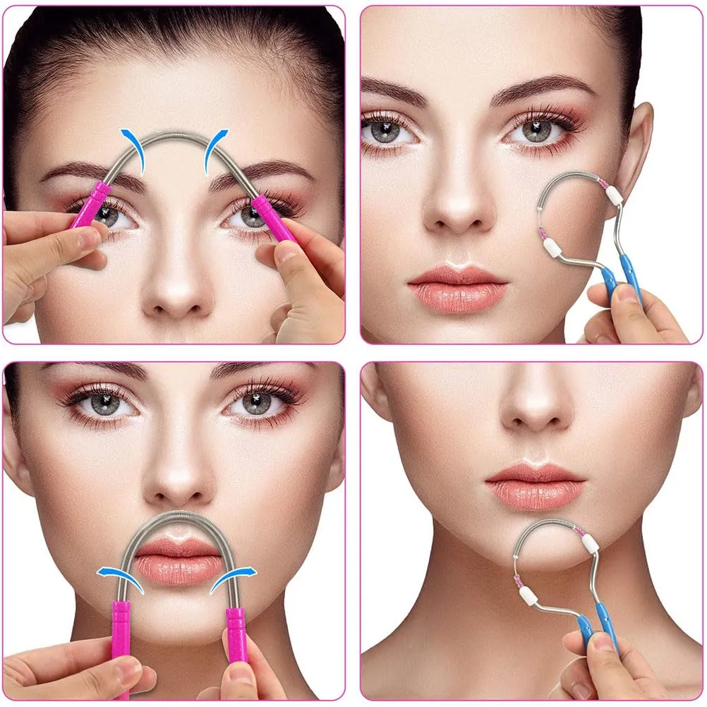 2 pieces facial epilator, facial epilator manual, feather facial epilator, feather eyebrow, facial epilator, feather hair blow face, feather facial epilator