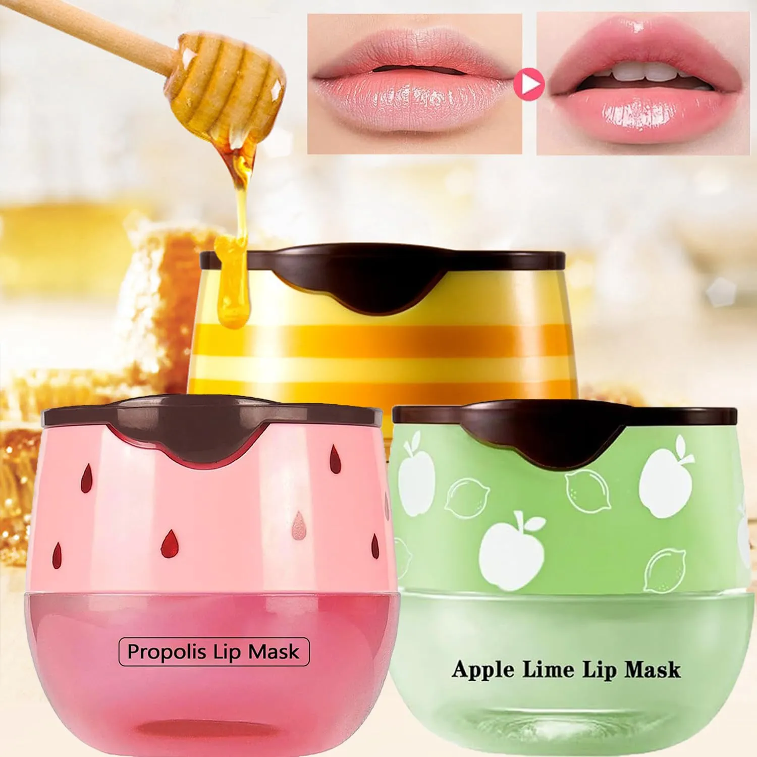 2 Pieces Propolis Care style Lip Sleeping Mask