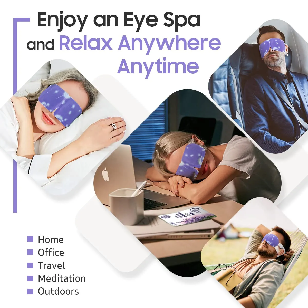 20 Packs Steam Eye Mask, Lavender Heated Eye Mask Disposable Warm Compress for Eyes, Self Heating Moist Heated Eye Masks, Comfortable and Relax Sleep Mask, Stocking Stuffers