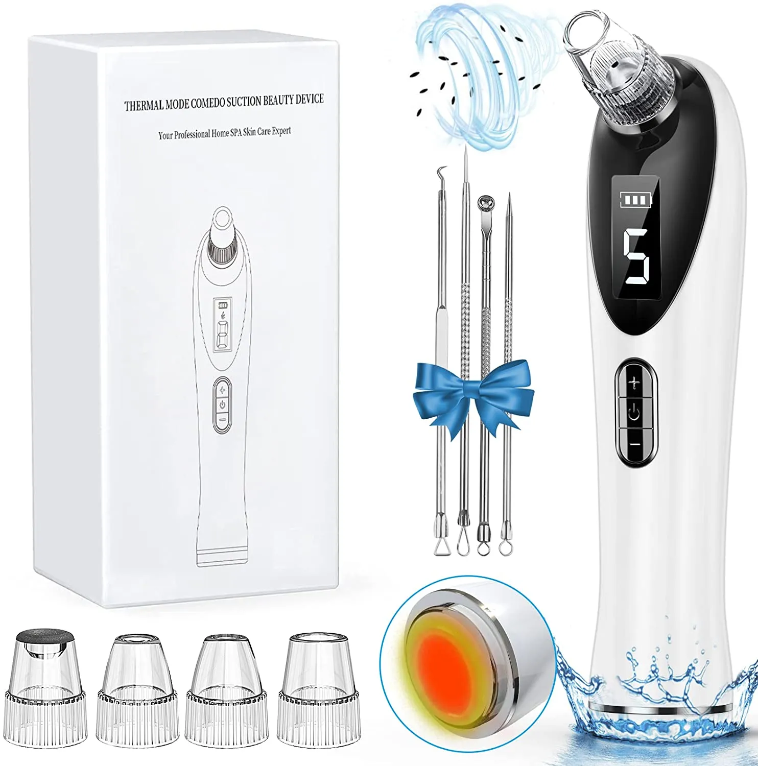 2022 Newest Blackhead Remover Pore Vacuum,Upgraded Facial Pore Cleaner,Electric Acne Comedone Whitehead Extractor Tool-5 Suction Power,5 Probes,USB Rechargeable Blackhead Vacuum Kit for Women & Men