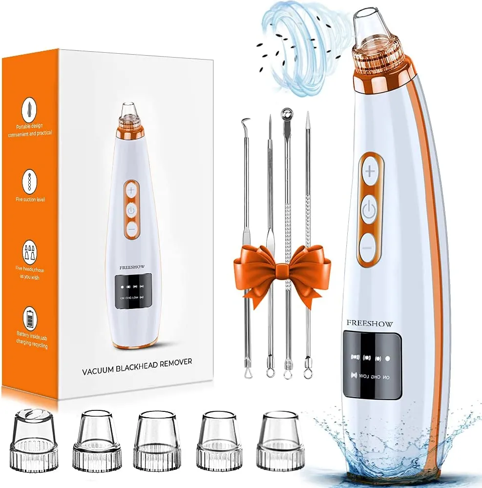 2022 Newest Blackhead Remover Pore Vacuum,Upgraded Facial Pore Cleaner,Electric Acne Comedone Whitehead Extractor Tool-5 Suction Power,5 Probes,USB Rechargeable Blackhead Vacuum Kit for Women & Men