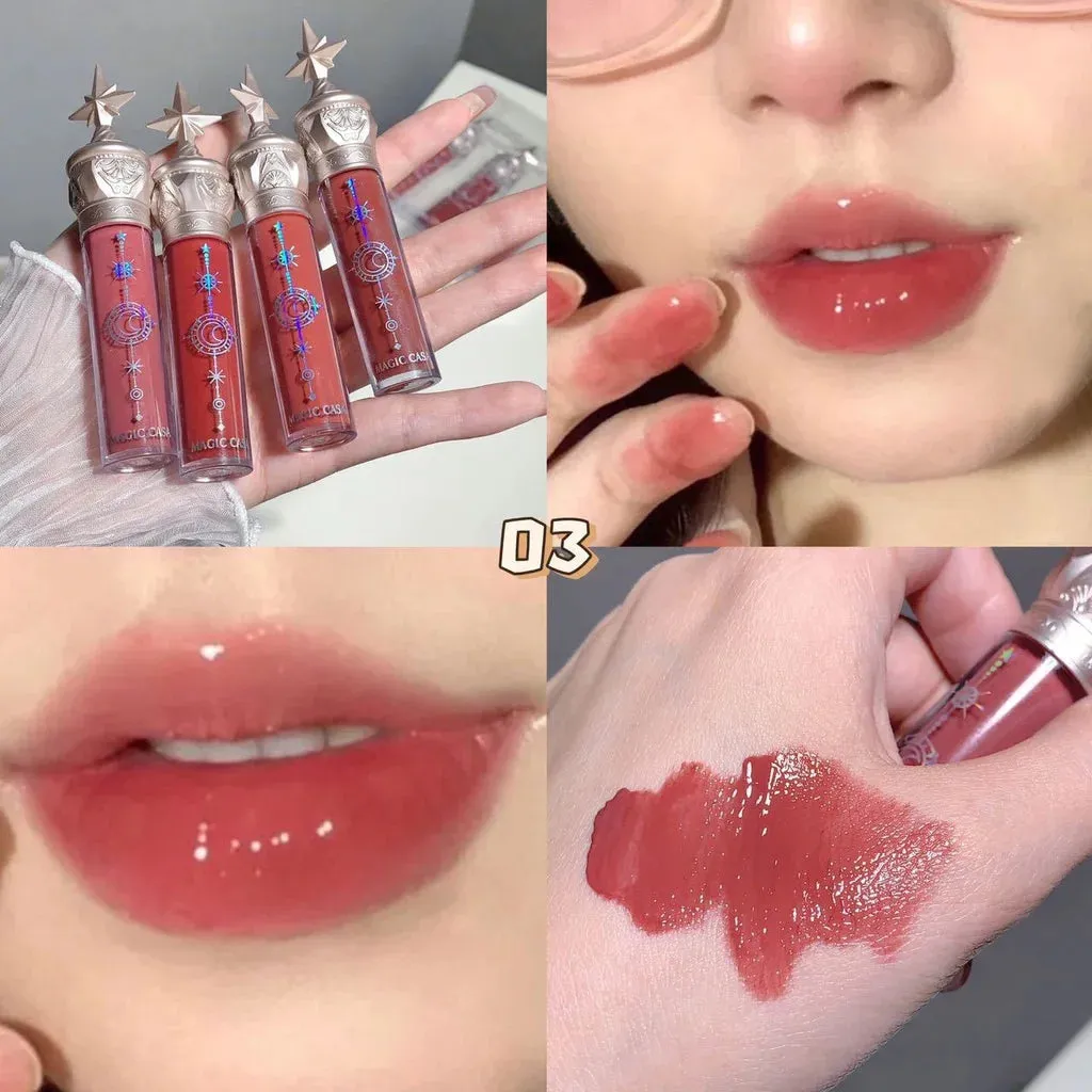 2024 New Moisturizing Lip Stain & Mirror Lip Gloss Set - Glass Glow Matte Lip Tint Lipstick