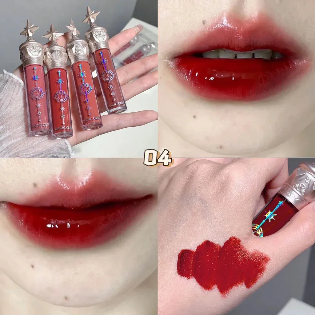 2024 New Moisturizing Lip Stain & Mirror Lip Gloss Set - Glass Glow Matte Lip Tint Lipstick