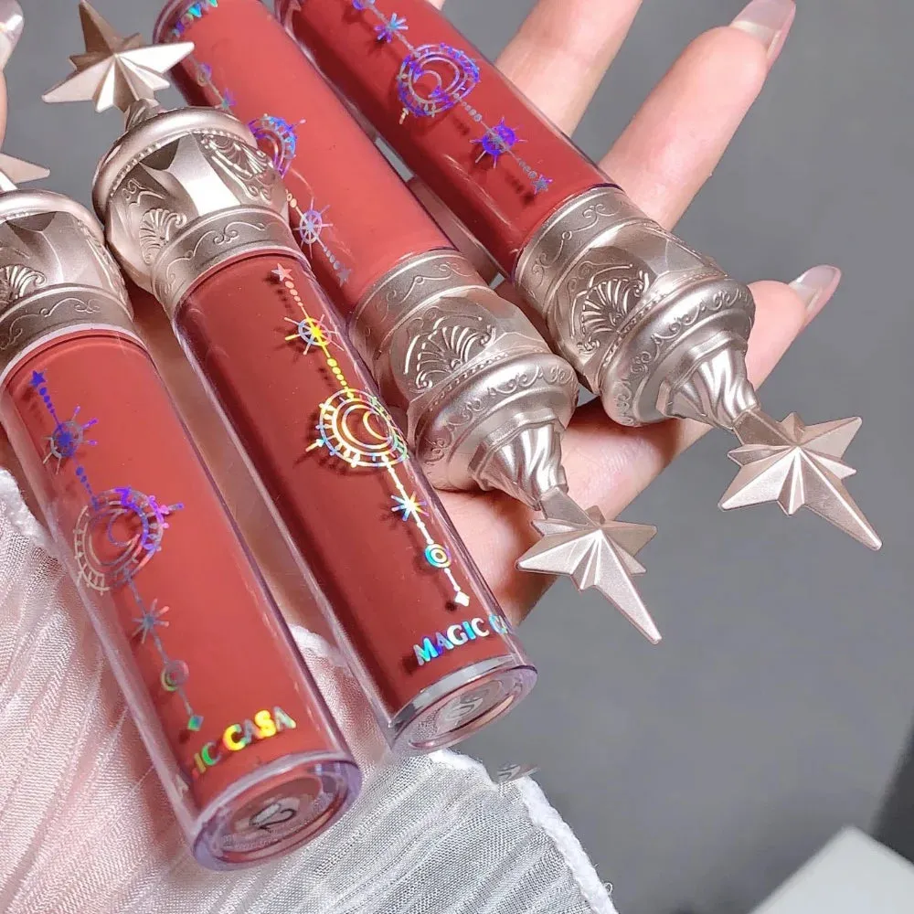 2024 New Moisturizing Lip Stain & Mirror Lip Gloss Set - Glass Glow Matte Lip Tint Lipstick