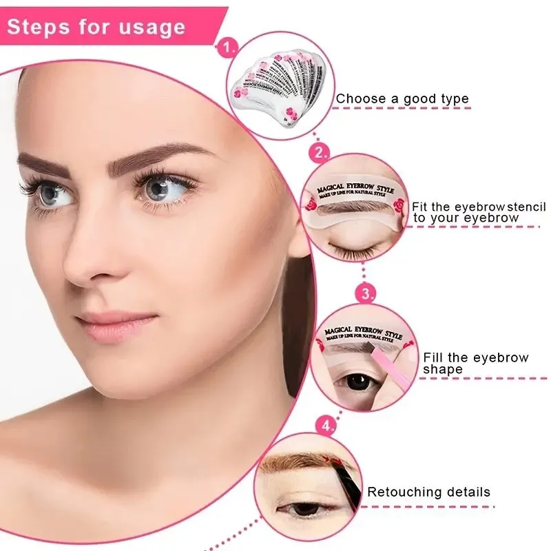 24 Styles Card Eyebrow Stencil Grooming Shaper Template Makeup Tools Eyebrow Shaper Cosmetic Tool For Women Accessories