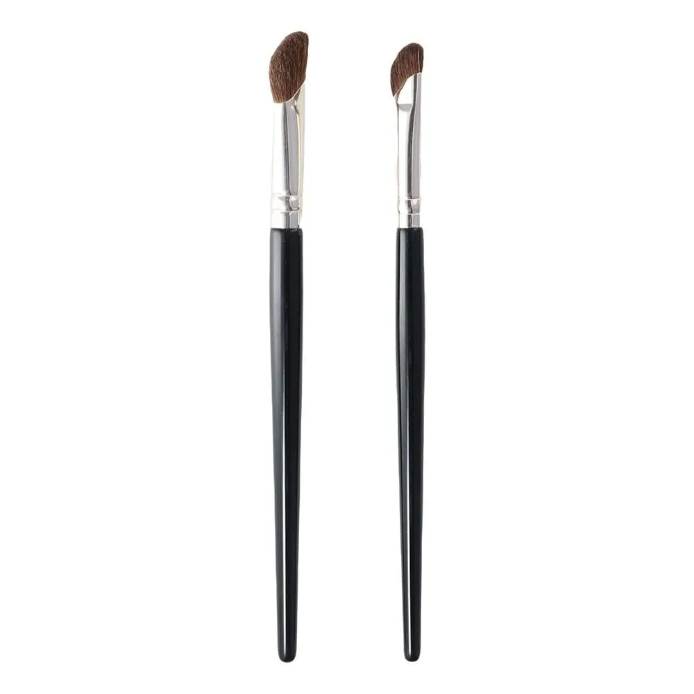 2PCS Angled Shading Eyeshadow Makeup Brush - Eye Brow Bone Highlighter, Nose Contour Brush, Small Soft Natural Horse Bristle Slanted