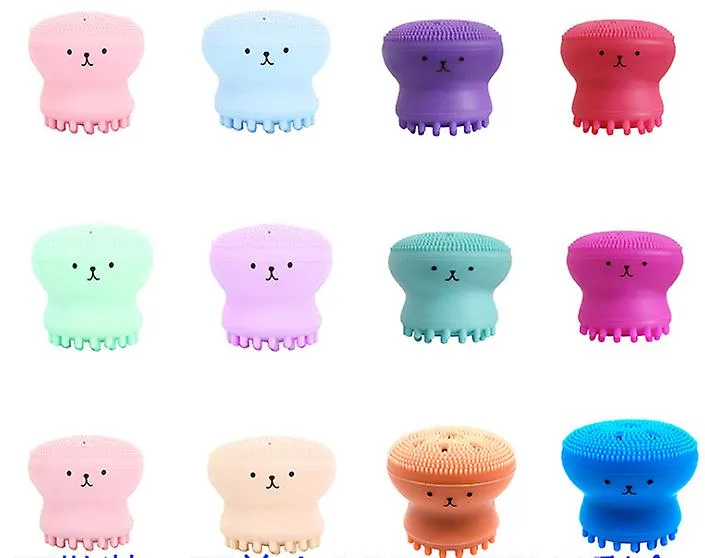 2Pcs green Octopus Shape Silicone Face Cleansing Brush - Face Washing Scrub, Skin Care,cleansing instrument brush AZ14727