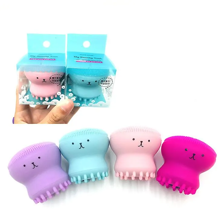 2Pcs green Octopus Shape Silicone Face Cleansing Brush - Face Washing Scrub, Skin Care,cleansing instrument brush AZ14727