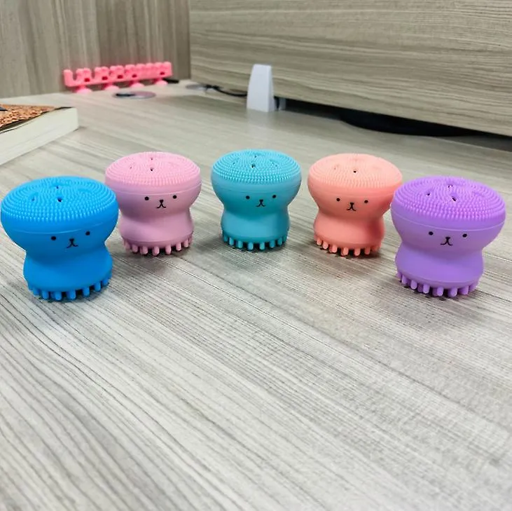2Pcs green Octopus Shape Silicone Face Cleansing Brush - Face Washing Scrub, Skin Care,cleansing instrument brush AZ14727