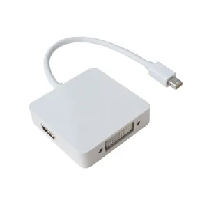3 in-1 Mini DisplayPort (Thunderbolt) Male to HDMI/DisplayPort/DVI Female Adapter