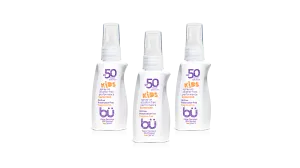 3 Pack - Bu SPF 50 Alcohol-Free KIDS Fragrance-Free Eco- Friendly Sunscreen Spray