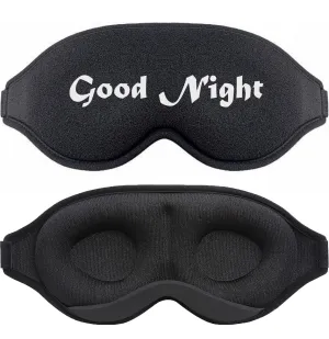3D Sleep Mask - Eye Mask for Sleeping with 100% Blackout Design, Funny Sleep Mask 3D Sleeping Mask for Women Men (Good Night)