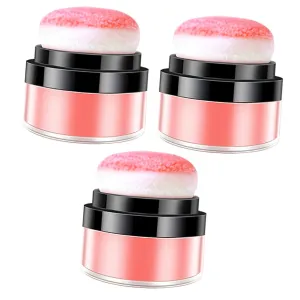 3pcs Blush Cheeks Brush Loose Powder Blush for Women Face Shimmer Makeup Palette