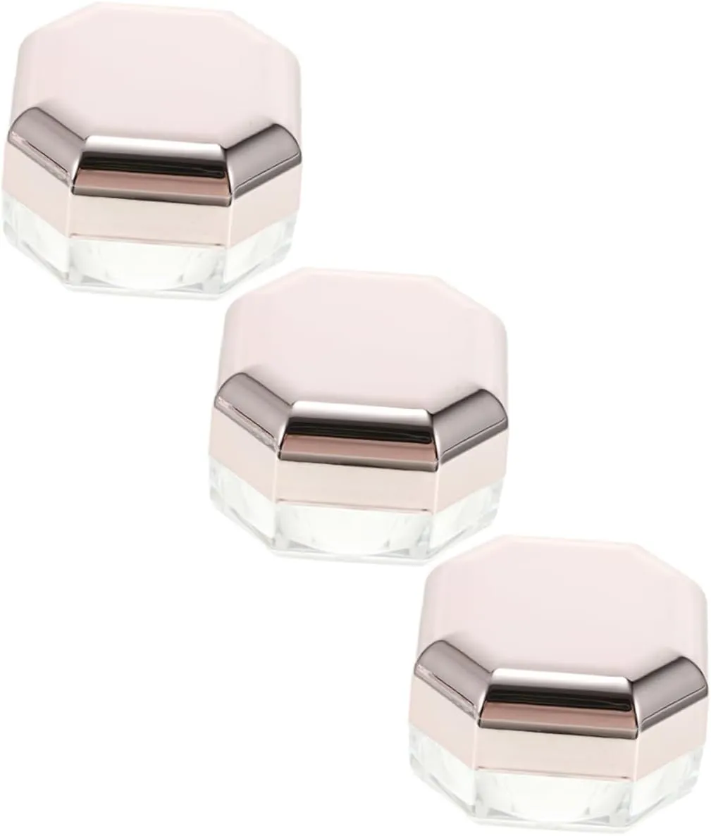3pcs Reusable Loose Powder Boxes Portable Travel Powder Containers Detachable Lids Compact Design for Easy Use for Makeup
