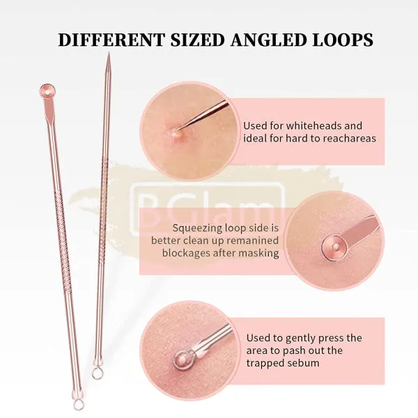 4 pcs Blackhead Remover/Pimple Comedone Extractor Tool Set