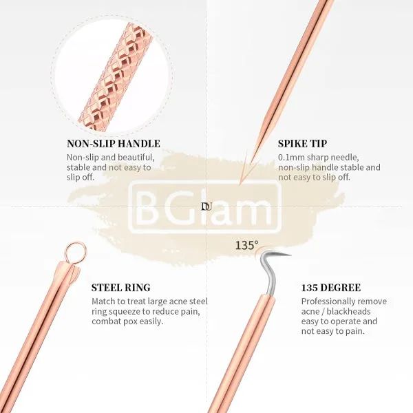 4 pcs Blackhead Remover/Pimple Comedone Extractor Tool Set