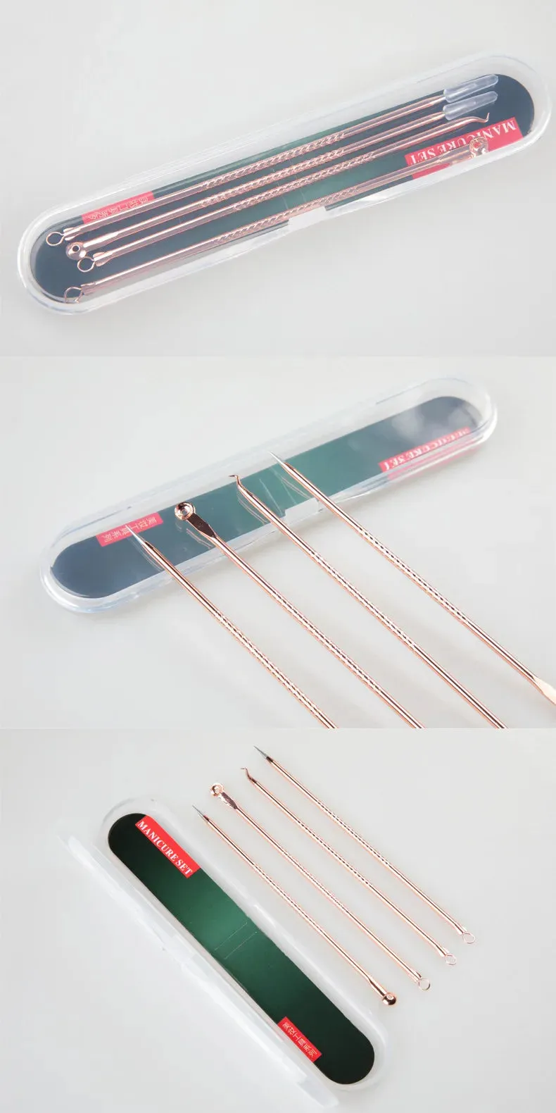 4 pcs Blackhead Remover/Pimple Comedone Extractor Tool Set