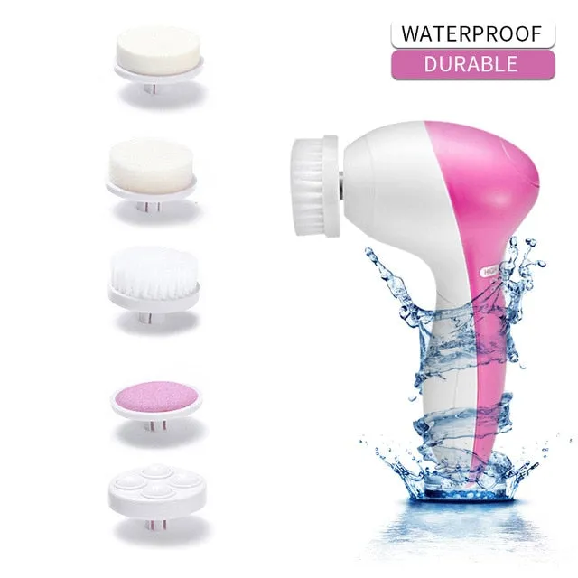 5 in 1 Electric Facial Cleanser Wash Face Cleaning Machine Skin Pore Cleaner Body Cleansing Massage Beauty Massager Clean Tools