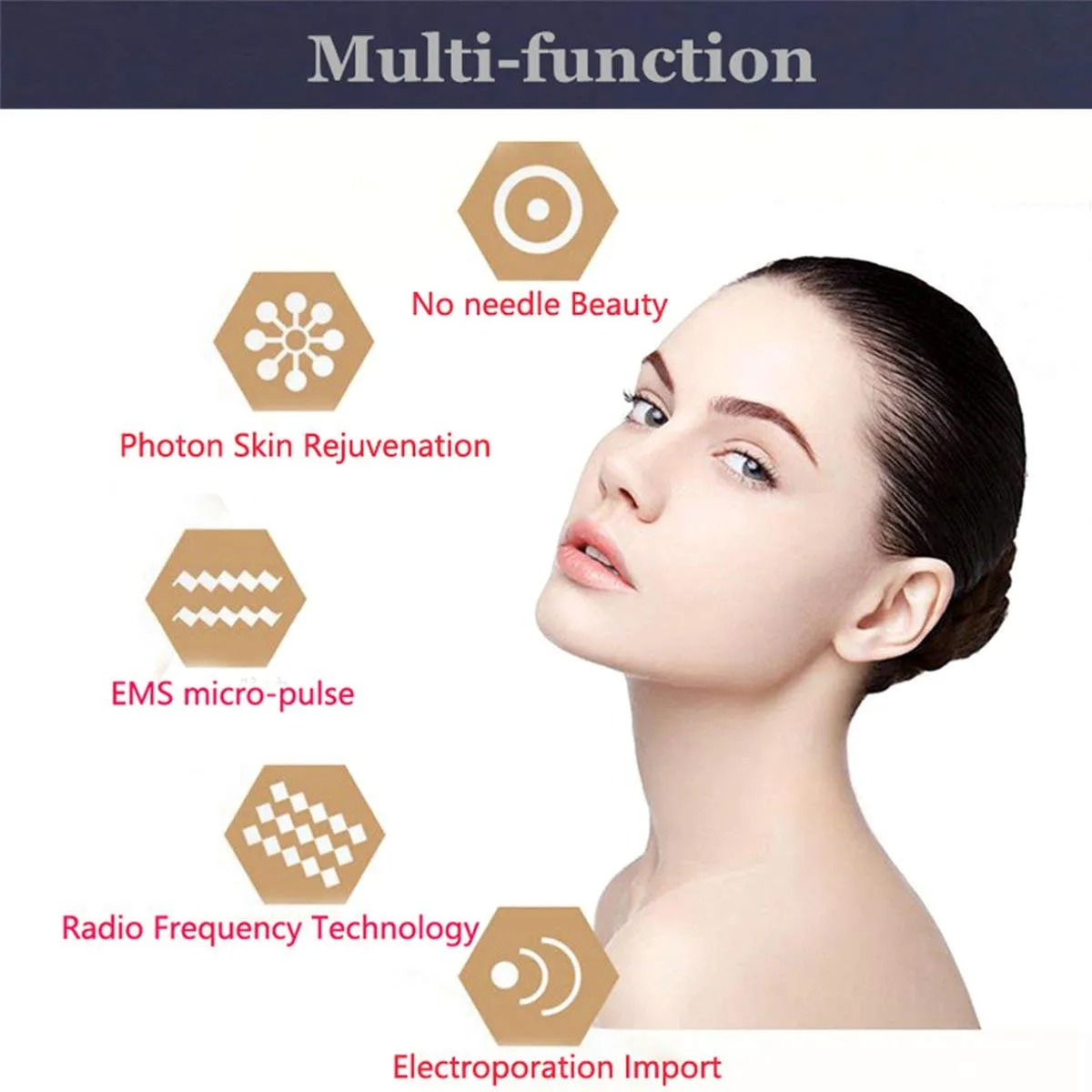 5 in 1 RF LED Light Therapy Skin Tightening Machine Face Massager