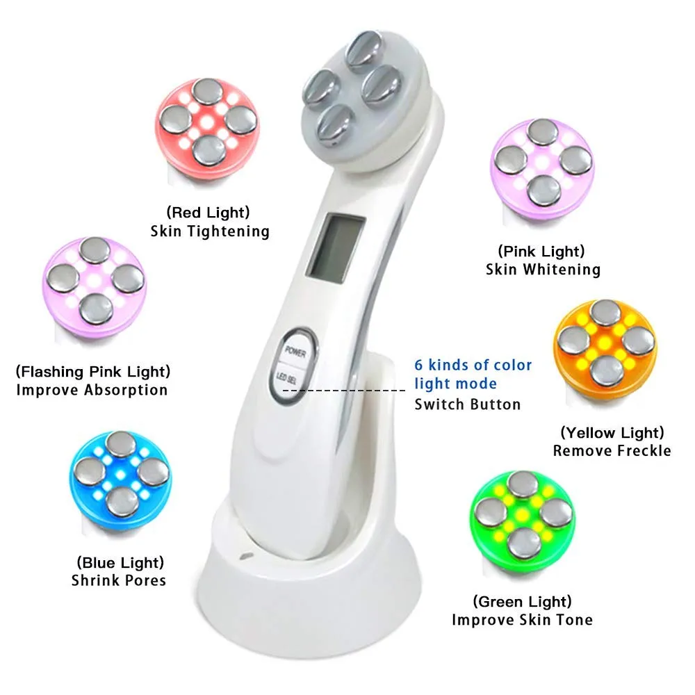 5 in 1 RF LED Light Therapy Skin Tightening Machine Face Massager