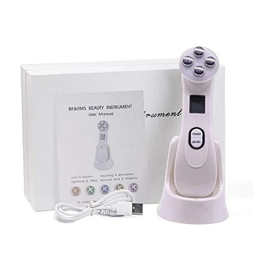 5 in 1 RF LED Light Therapy Skin Tightening Machine Face Massager