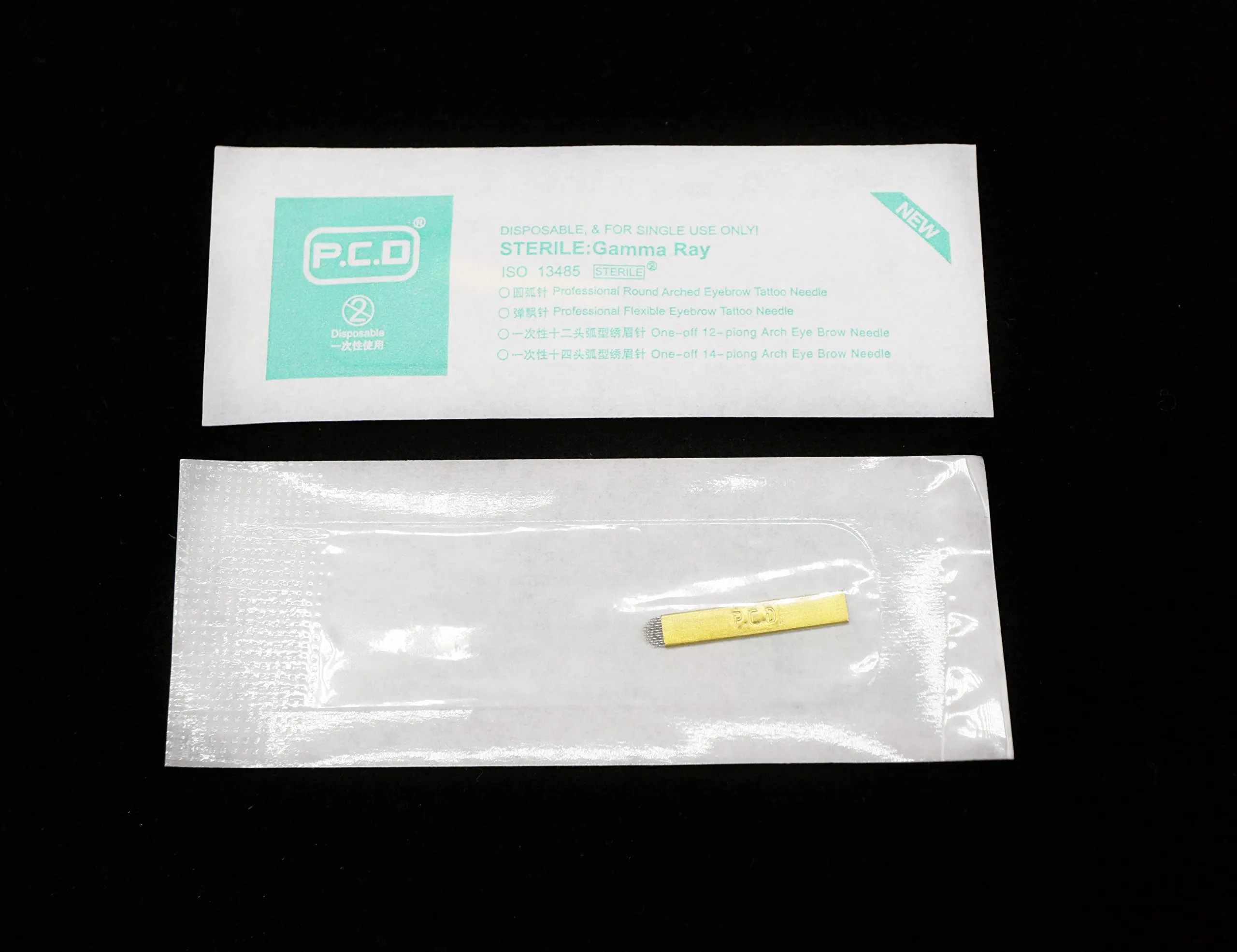 50Pcs Disposable Eyebrow Microblading,Microblading Pen,Eyebrow Microblading,PCD 12Pin Shape Manual Microblading Tool (0.25mm-12U)