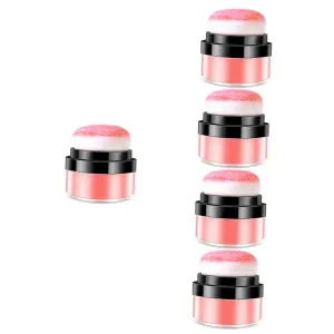 5pcs Blush for Cheeks Powder Tint Blush Tint Face Makeup Loose Powder Puff Perfect Present for Women