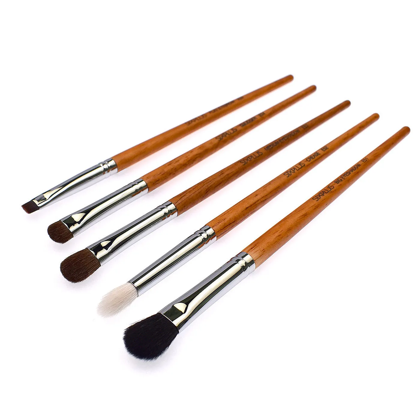 5pcs wood grain makeup brush set