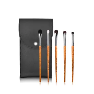 5pcs wood grain makeup brush set