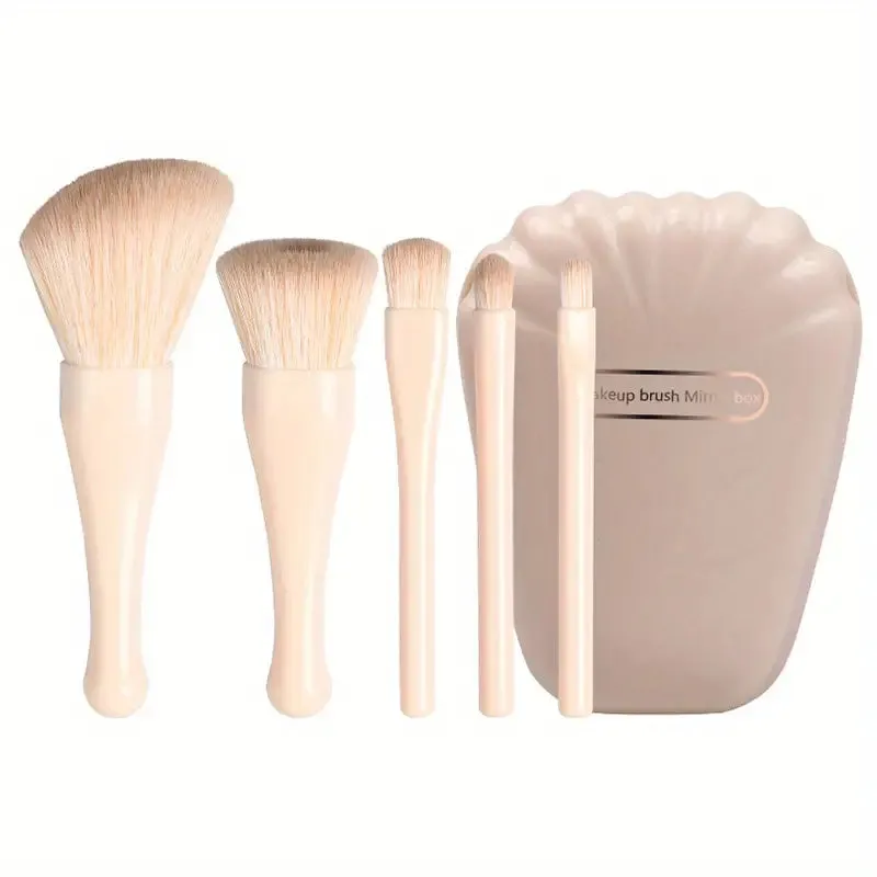 5pcs/set New Sea Shell Makeup Brushes with Mirror