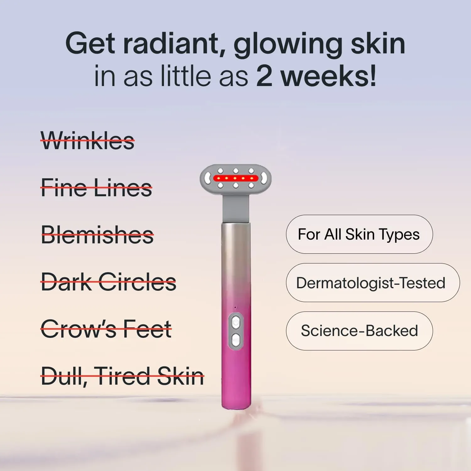 7-in-1 LED Light Therapy Wand: Red Light Therapy for Face & Eyes - Anti-Aging, Acne Treatment, Skin Rejuvenation.