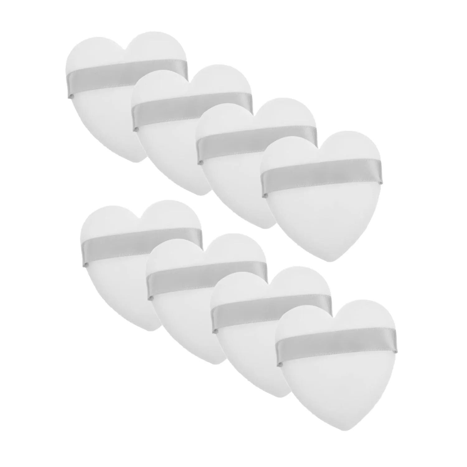 8pcs Heart-shaped Makeup Sponges for Loose Powder Foundation Soft Texture Beauty for Finish Portable Cosmetic Tools for -ups