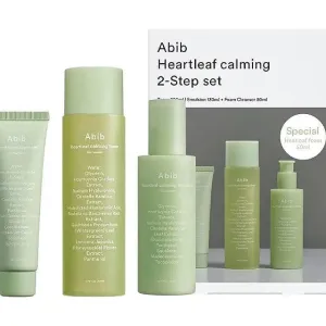 Abib 3pc Set Heartleaf Calming 2-step Set (Toner 200ml  Emulsion 130ml  Foam Cleanser 50ml)