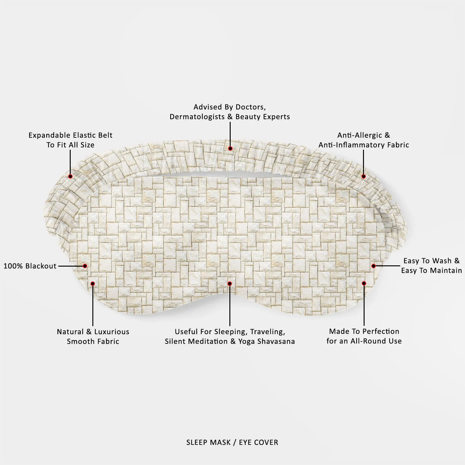 Abstract Surface Sleeping Eye Pad Blackout Eye Cover | Soft Anti-Allergic Eco-Friendly Natural Mulberry Silk Fabric